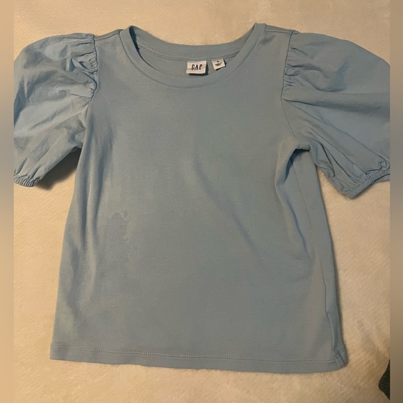 Girls Gap 100% Cotton Puffy Sleeve Tee Size S - Picture 3 of 5
